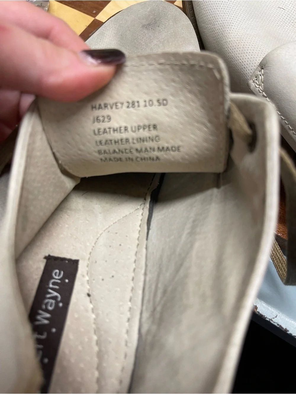 Robert Wayne cream leather casual shoes featuring side cut-outs and tan laces